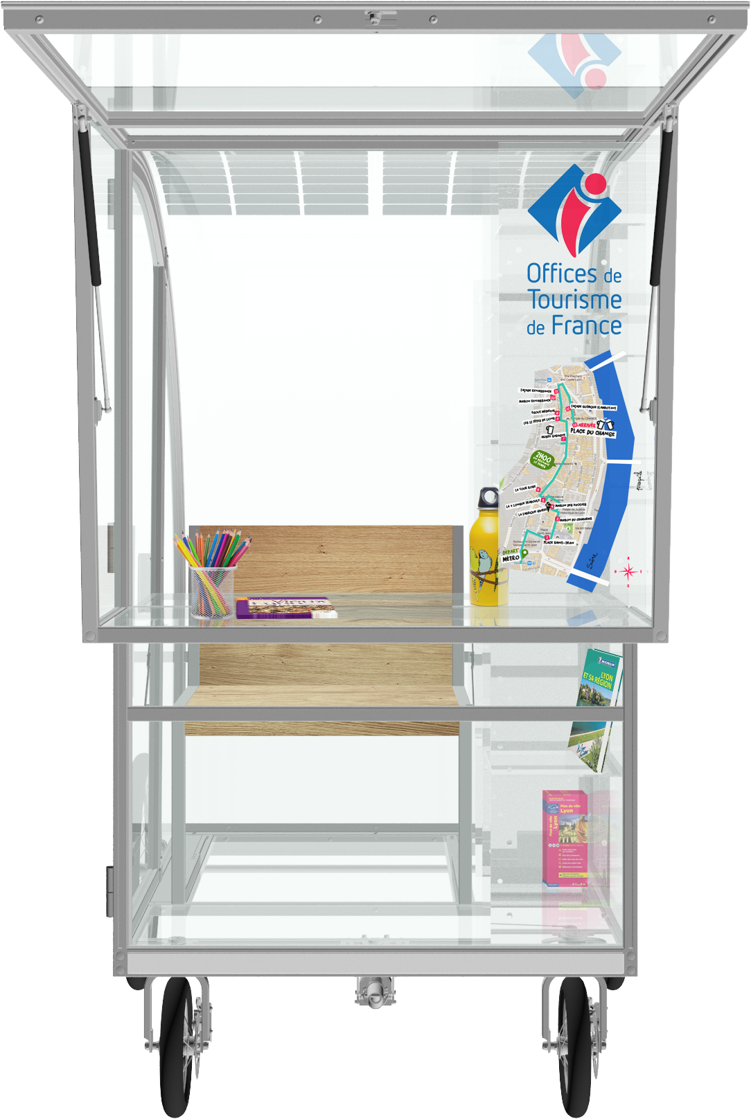 La Rolling en façade avant, un bureau lieu d'accueil