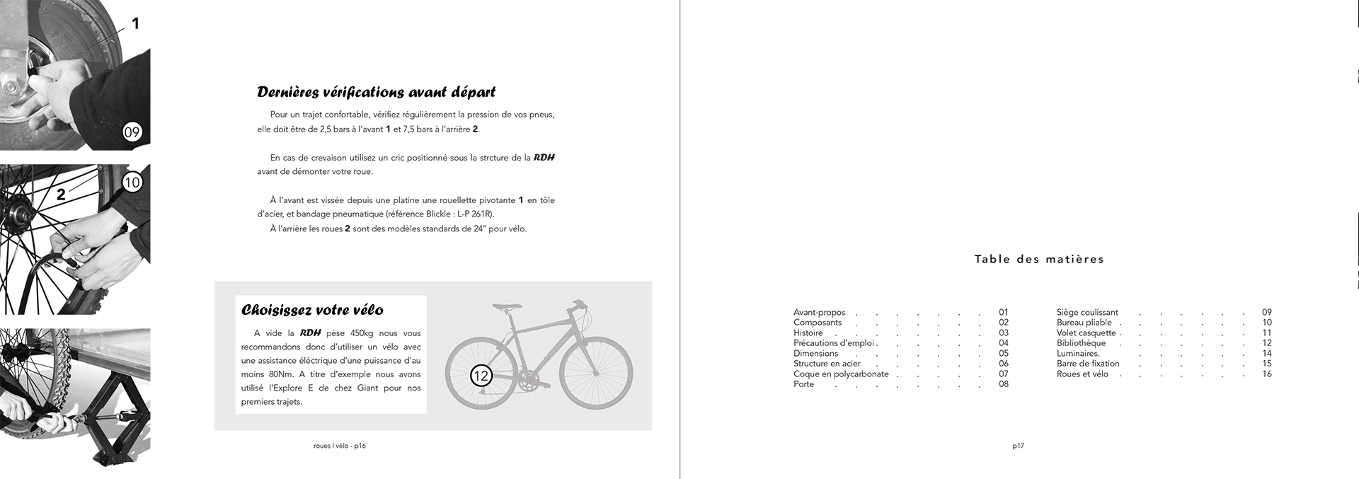 Mode d'emploi de la Rolling caractéristiques des roues